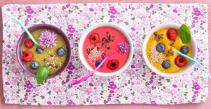 Smoothie bowls on table