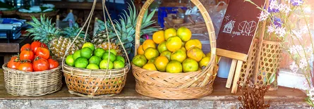 Fruit basket at store front