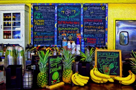 Menu on wall