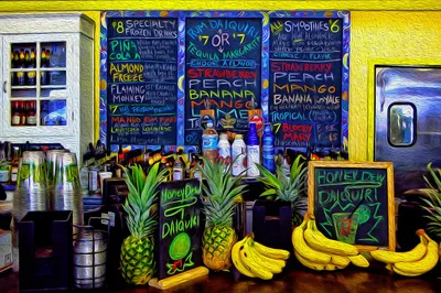 Menu on wall
