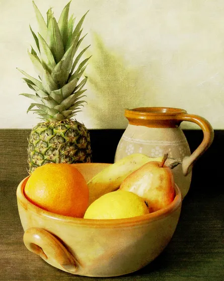 Bowl of fruit on table