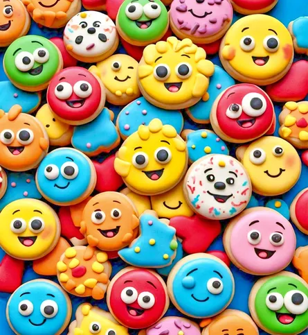 Cookie emojis colorful doughnut fun