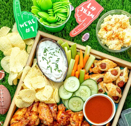 Football party spread out