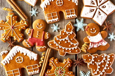 Christmas cookies on table
