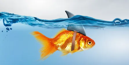 Shark fin on fish's tail