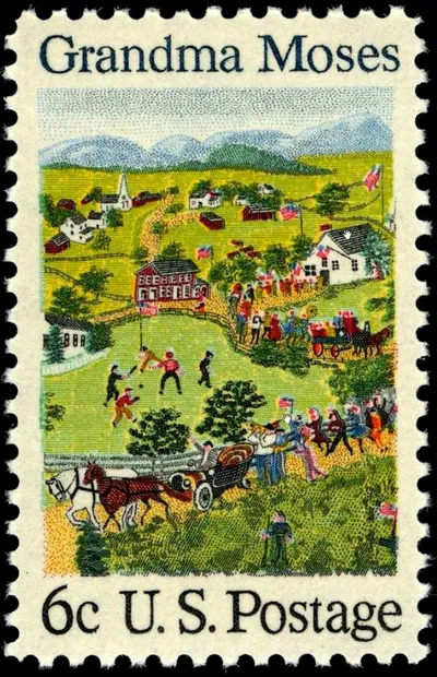 Grandma Moses Postage Stamp