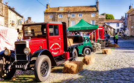 Old vehicles, antique car, outdoor market, vintage cars, hay bales
