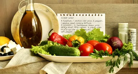 Fancy dinner ingredients on table