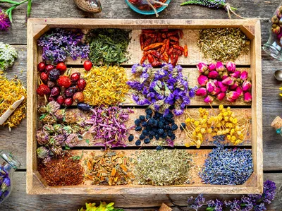 Spices on table