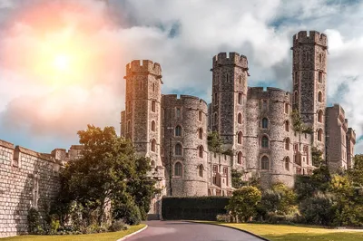 Majestic castle in the daytime