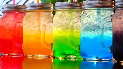 Rainbow Soda Jars