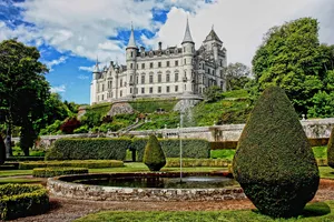 Picturesque castle garden