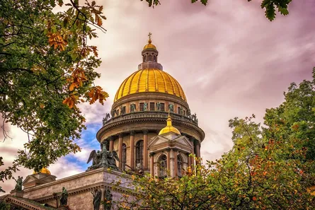 "Colorful cathedral with clock tower"