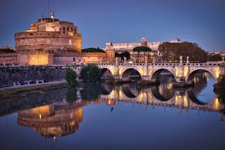 Stone bridge over river