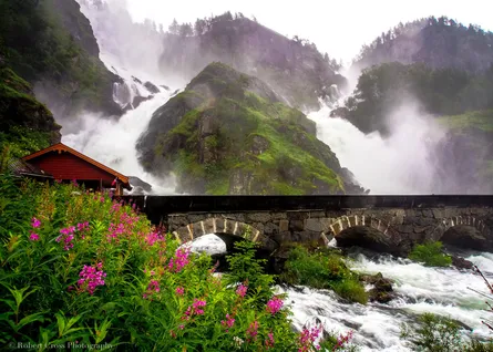Waterfall in mountains