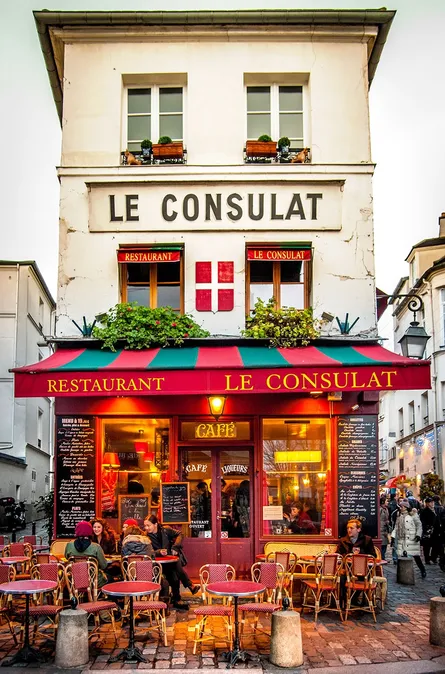 Restaurant sign with name of business