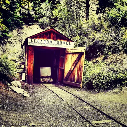Ski lodge in background