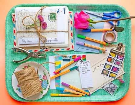 Crafts on tray