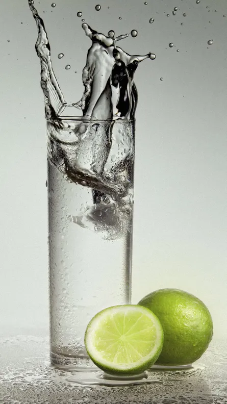 Lime lime water glass