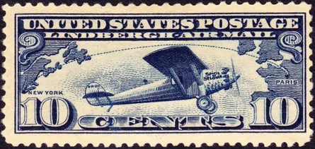 Old airplane postage stamp