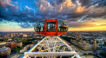 Aerial view of ferris wheel