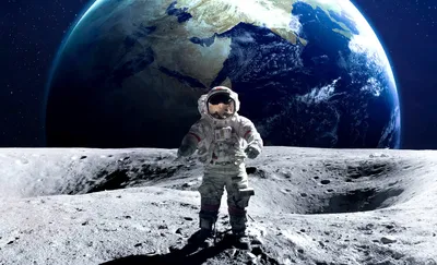 Astronaut on moon