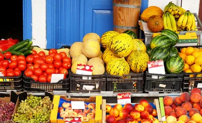 Fresh produce on display