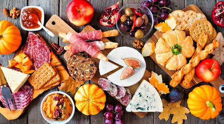 Food on wooden board