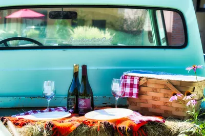 Wine bottles and wine glasses on table