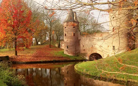 Fall colors, castle on hill