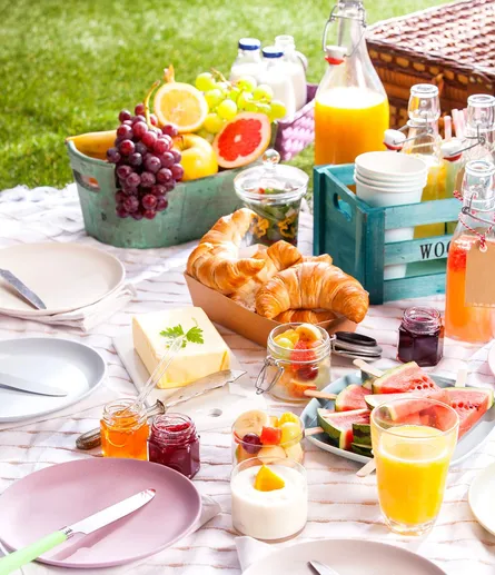 Picnic food on table