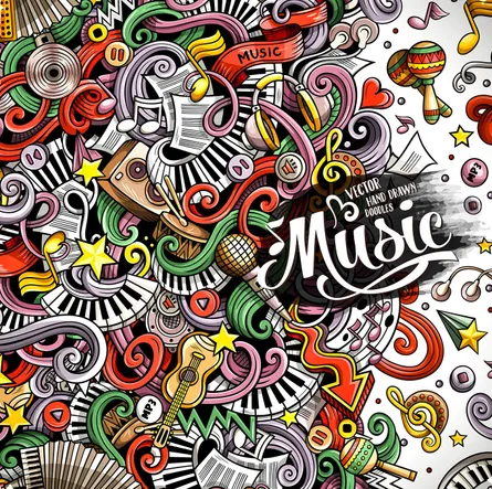 Music is colorful and lively