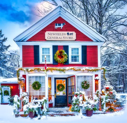 Red and white christmas wreaths