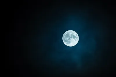 Full moon with blue background