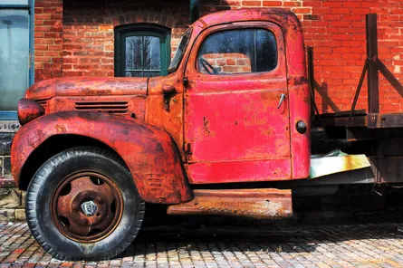 Old red truck 66 46