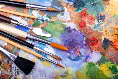 Paint Brushes and Palette