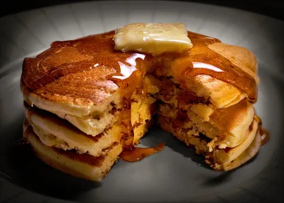 Fluffy Pancakes and Syrup