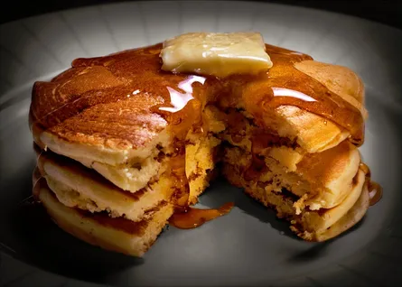 Fluffy Pancakes and Syrup