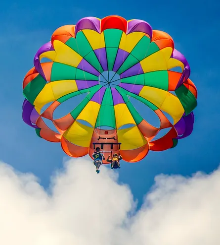 Multi colored hot air balloon