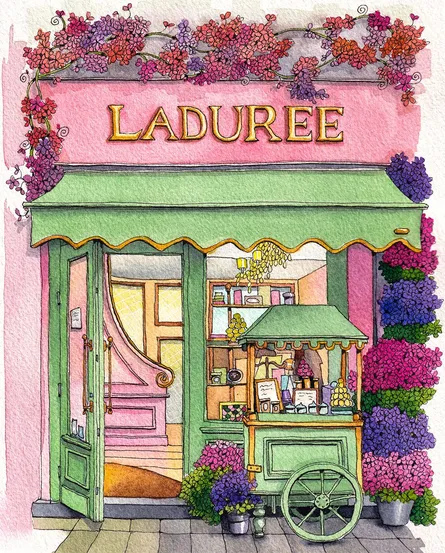 Paris shop watercolor 84 50