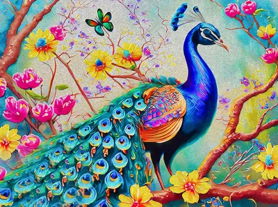 Peacock's Vivid Plumage