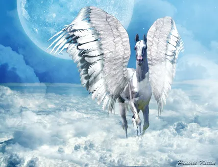 Angel horse on clouds