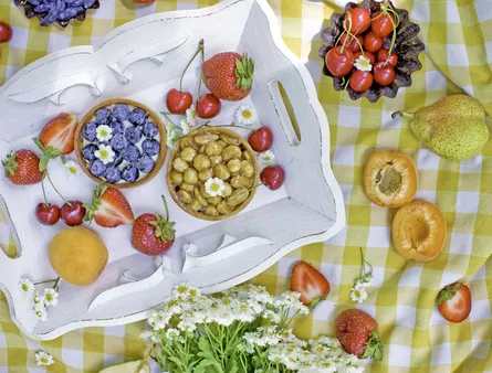 A variety of foods on table