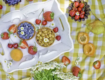 A variety of foods on table