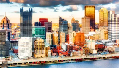 City Skyline at Sunset