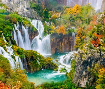 Plitvice Lakes Waterfall