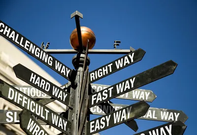 Words pointing different directions