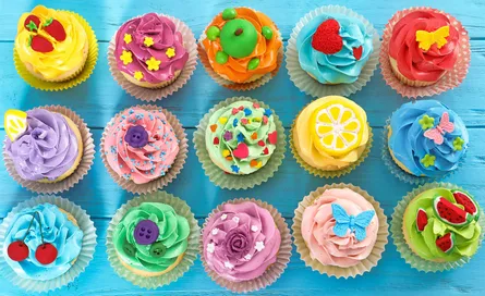 Colorful Cupcake Display