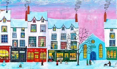 Christmas Village Painting