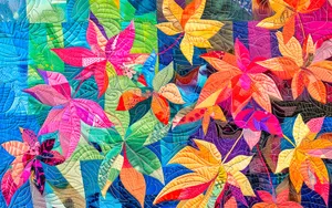 Colorful leaves of quilt